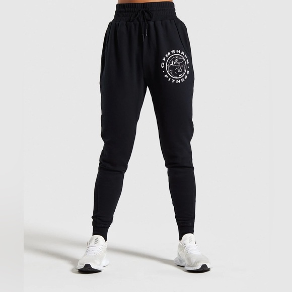 Gymshark Legacy Fitness Jogger High Waist Drawstring Small Athleisure Black - Picture 1 of 8